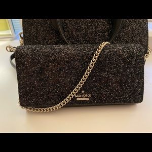 Black glitter wristlet or small clutch